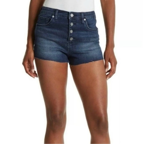 Blank NYC Pants - Blank NYC Blue Jean Shorts Mid-Rise Cuffed